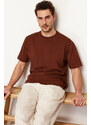 Trendyol Brown Relaxed Basic 100% Cotton T-Shirt