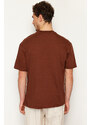 Trendyol Brown Relaxed Basic 100% Cotton T-Shirt