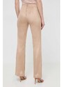 Kalhoty Guess ORNELLA dámské, béžová barva, zvony, high waist, W4RB41 WE0L0