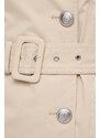 Trench kabát Guess ASIA dámský, béžová barva, přechodný, dvouřadový, W4RL00 WF5Z2