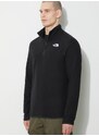 Fleecová mikina The North Face M 100 Glacier 1/4 Zip černá barva, s aplikací, NF0A855WJK31