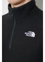 Fleecová mikina The North Face M 100 Glacier 1/4 Zip černá barva, s aplikací, NF0A855WJK31