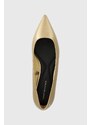 Kožené baleríny Tommy Hilfiger GOLD POINTED BALLERINA zlatá barva, FW0FW07883