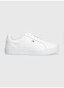 Kožené sneakers boty Tommy Hilfiger FLAG COURT SNEAKER bílá barva, FW0FW08072