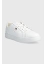 Kožené sneakers boty Tommy Hilfiger FLAG COURT SNEAKER bílá barva, FW0FW08072