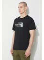 Bavlněné tričko The North Face M S/S Easy Tee černá barva, s potiskem, NF0A87N5JK31