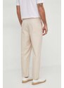Kalhoty Desigual GILPBERTO pánské, béžová barva, jednoduché, 24SMPW02