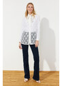 Trendyol White Embroidery Lace Stylish Woven Shirt