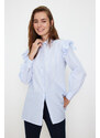 Trendyol Light Blue Striped Cotton Woven Shirt