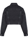 Trendyol Black Oversize Crop Denim Jacket