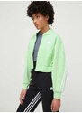 Mikina adidas dámská, zelená barva, s aplikací, IS3651