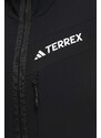 Sportovní mikina adidas TERREX Techrock černá barva, s kapucí, IB1856