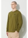 Tričko s dlouhým rukávem The North Face M L/S Simple Dome Tee zelená barva, s potiskem, NF0A87QNPIB1