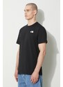 Bavlněné tričko The North Face M S/S Redbox Tee černá barva, s potiskem, NF0A87NPJK31
