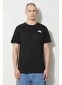 Bavlněné tričko The North Face M S/S Redbox Tee černá barva, s potiskem, NF0A87NPJK31