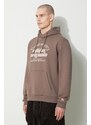 Mikina adidas Originals Hoodie Sport Archives pánská, hnědá barva, s kapucí, s potiskem, IU0218