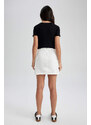 DEFACTO A Cut Wowen Fabrics Normal Waist Mini Skirt