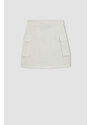 DEFACTO A Cut Wowen Fabrics Normal Waist Mini Skirt