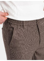 Ombre Clothing Pánské klasické chino kalhoty SLIM FIT - tmavě béžové V2 OM-PACP-0182