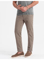 Ombre Men's classic cut chino pants with soft texture - ash