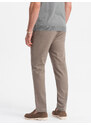 Ombre Men's classic cut chino pants with soft texture - ash