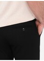 Ombre Clothing Pánské elegantní chino kalhoty SLIM FIT - černé V4 OM-PACP-0191