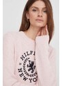 Bavlněný svetr Tommy Hilfiger růžová barva, hřejivý