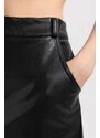 DEFACTO Coool A Cut Faux Leather Mini Knitted Skirt