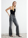 Trendyol Gray High Waist Wide Leg Jeans