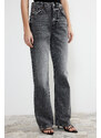 Trendyol Gray High Waist Wide Leg Jeans