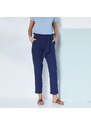 Blancheporte Rovné kalhoty z bavlněné gázoviny v pomačkaném vzhledu nám. modrá 36