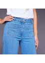 Blancheporte Široké džíny, vysoký pas sepraná modrá 38