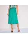 Blancheporte Jednobarevná sukně na knoflíky, eco-friendly viskóza zelená 36