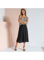 Blancheporte Jednobarevná sukně na knoflíky, eco-friendly viskóza černá 36