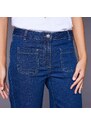 Blancheporte Široké džíny s vysokým pasem, malá postava modrá 42