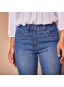 Blancheporte Rovné džíny s vyšívanými kapsami sepraná modrá 36