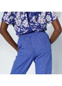 Blancheporte Rovné vzdušné kalhoty, z bavlny a lnu tmavě modrá 36