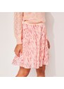 Blancheporte Krátká sukně s etno vzorem, voál světle růžová 34/36