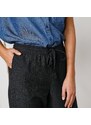 Blancheporte Rovné vzdušné kalhoty, z bavlny a lnu černá 48