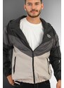 River Club Men's Black-Anthracite-Beige Water And Wind Resistant Sports Raincoat