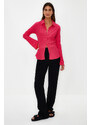 Trendyol Fuchsia Fitted Textured Woven Shirt