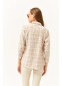 Olalook Women's Ecru Stone Plaid Lumberjack Shirt GML-9001153