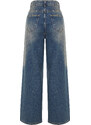 Trendyol Blue Pale Effect Vintage Ripped High Waist Wide Leg Jeans