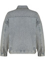 Trendyol Blue Faded Effect Vintage Oversize Denim Jacket