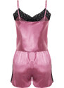 Trendyol Dusty Rose Satin Lace Detailed Woven Pajama Set