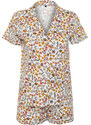 Trendyol Multi Color 100% Cotton Floral Pattern Knitted Pajamas Set