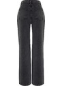 Trendyol Anthracite High Waist Summer Thin Fabric Wide Leg Jeans