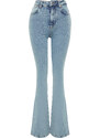 Trendyol Blue High Waist Flare Jeans