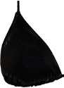 Trendyol Black Triangle Shiny Lacquer Printed Bikini Top