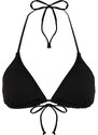 Trendyol Black Triangle Shiny Lacquer Printed Bikini Top